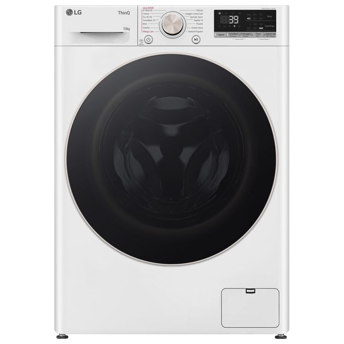 LG F4R7010TSWG Serie R7 Lavatrice Frontale 10 Kg 1400 rpm Classe A AI DD TurboWash 360 Vapore Wi-Fi (85x60x56.5 cm) colore Bianco