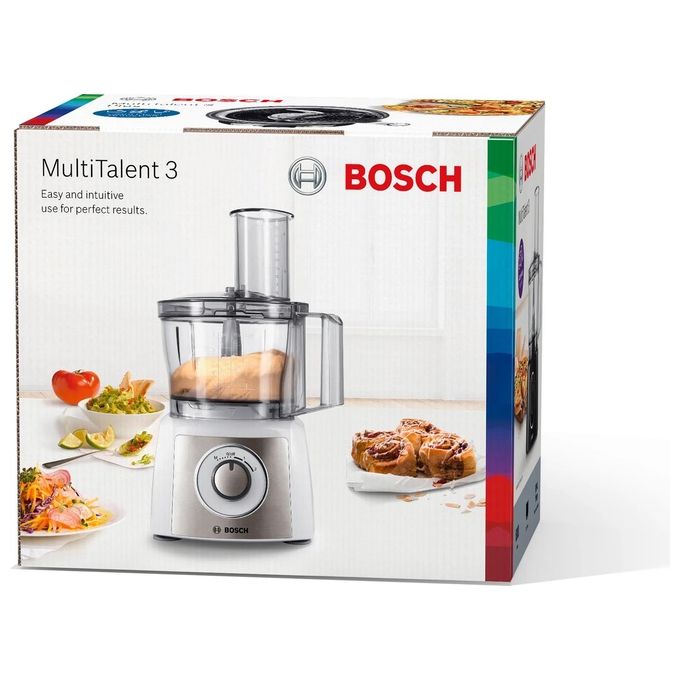 Bosch MCM3100W MultiTalent 3 Robot da cucina multifunzione 800 W ciotola 2,3 L 2 velocita' turbo accessori inclusi colore Bianco