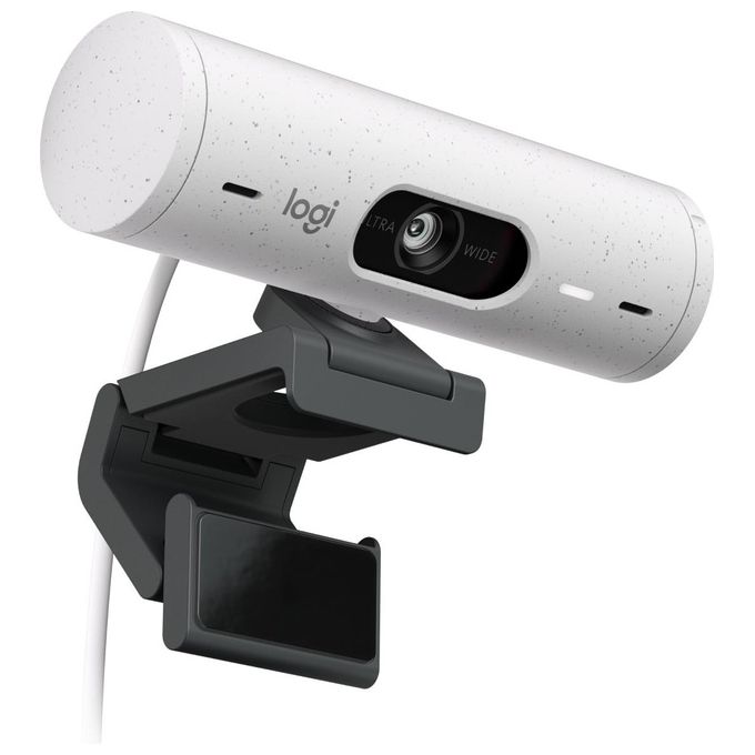 Logitech 960-001428 Brio 500 Webcam Full HD 1080p 4 MP 60 fps con Correzione Automatica della Luce e Inquadratura Automatica colore Bianco