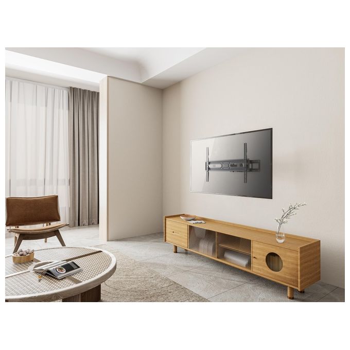 Equip 650337 Supporto TV Full Motion 37'' 80'' VESA 600x400 Portata 40 Kg Girevole Inclinabile colore Nero
