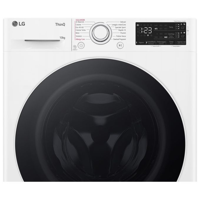 LG F4R3710NSWW Lavatrice 10kg AI DD Classe Energetica A-1400 Giri Autodosaggio Wi-Fi