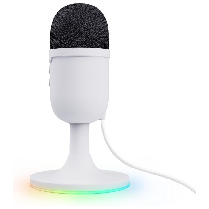 Trust S9913958 GXT 234W Yunix Microfono USB da Tavolo con Pattern Cardioide Filtro Pop Integrato e Illuminazione RGB Uscita Cuffie Pulsante Mute colore Bianco