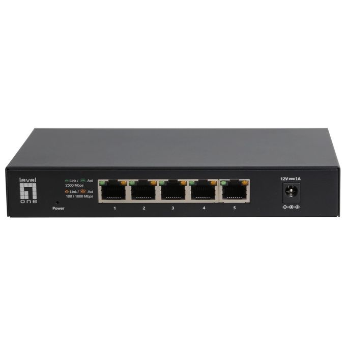 LevelOne GEU-0525 Switch di Rete Non Gestito 5 Porte 2.5G Ethernet (100-1000-2500) colore Nero