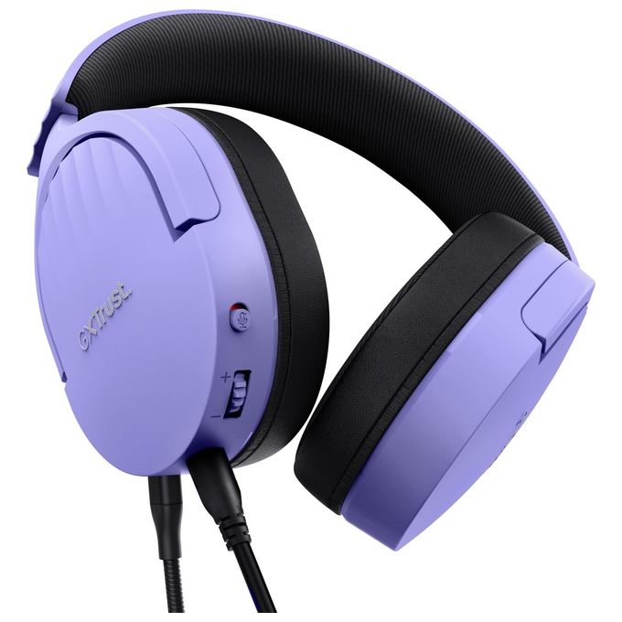 Trust 25301TRS GXT 489P Fayzo Cuffie Gaming Cablate Over-Ear con Microfono Rimovibile Driver 50 mm Audio 7.1 35% Plastica Riciclata Colore Viola