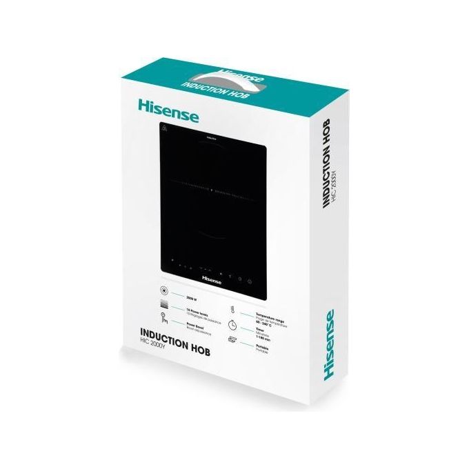 Hisense HIC2000Y Piastra a Induzione Portatile 2000 W 1 Zona Cottura 10 Livelli colore Nero