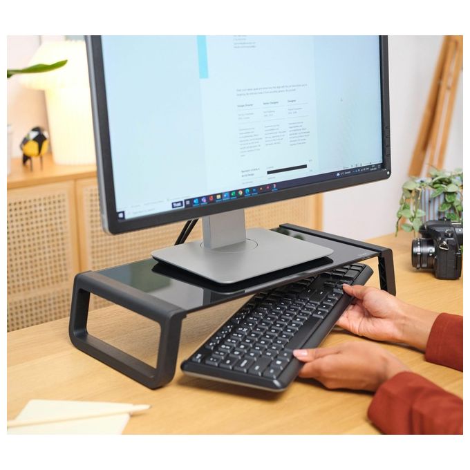 Trust 25271 Monta Supporto Monitor da Scrivania Vetro Temperato 10 Kg colore Nero