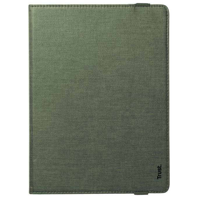 Trust 24498 Primo Custodia Folio per Tablet 10'' Universale PET Riciclato Funzione Supporto colore Verde