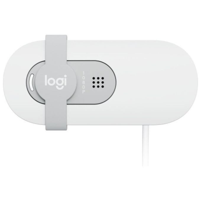 Logitech 960-001617 Brio 100 Webcam Full HD 1080p con Microfono Integrato e Copriobiettivo per Privacy colore Bianco