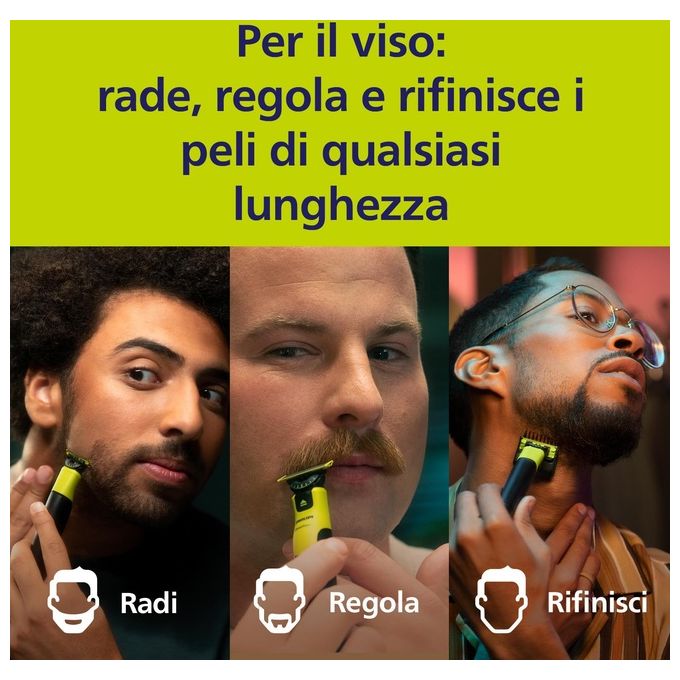 Philips QP420-50 OneBlade 360 Testina di Ricambio Rasoio 2 Lame Acciaio Inossidabile colore Argento
