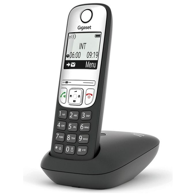 Gigaset S30852-H2810-B101 A690 Telefono Cordless Analogico con Vivavoce Identificatore di Chiamata Rubrica 100 Voci colore Nero