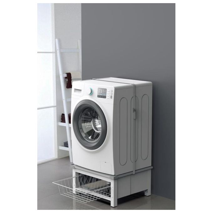 Meliconi 656143 Base Space Basket Rialzo Lavatrice Asciugatrice 30 cm Cestello 32 lt 250 Kg Universale colore Bianco