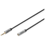 Digitus DB-510210-010-S Cavo Prolunga Audio Jack 3.5mm Maschio a Femmina 1 m Doppia Schermatura Connettori Placcati Oro colore Nero