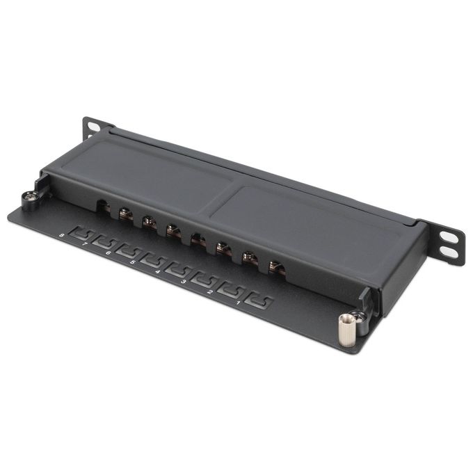 Digitus Pannello Patch Cat 6a Schermato 8 Porte 0.5U 10'' Colore Nero