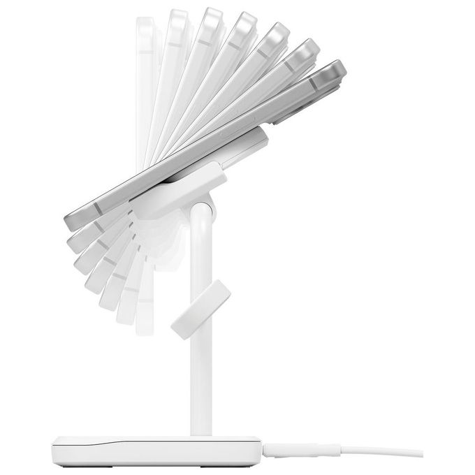 Cygnett CY5101BUNCP ChargeBase Base di Ricarica Wireless 3 in 1 Qi2 15W per iPhone AirPods Apple Watch colore Bianco