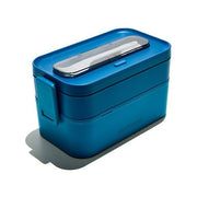 Muitomas LUNCHBOXLBL Lunch Box 1700 ml con Due Contenitori Ermetici Forchetta e Cucchiaio Inclusi colore Blu Ottanio