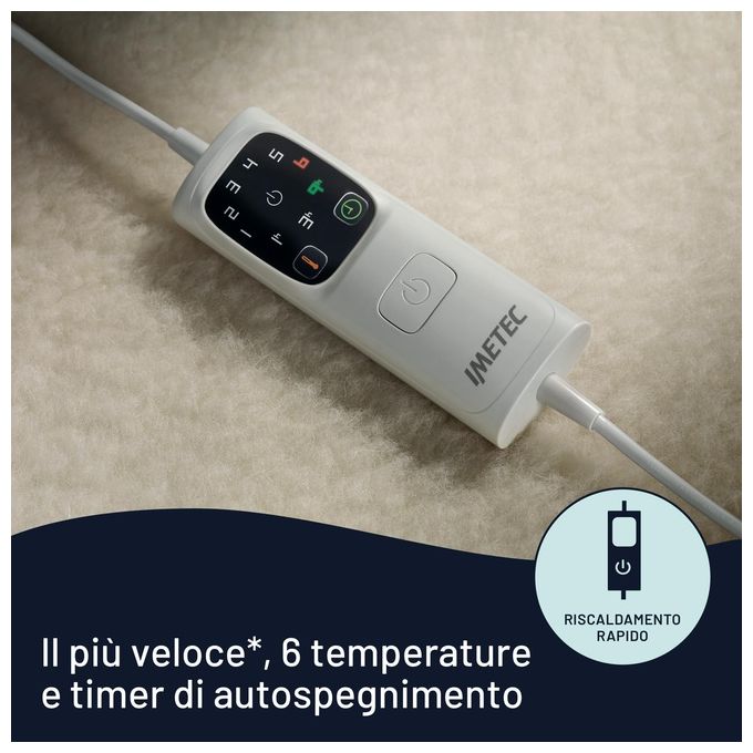 Imetec Scaldasonno Adapto S 6T 100% Lana e Merino 150x80cm