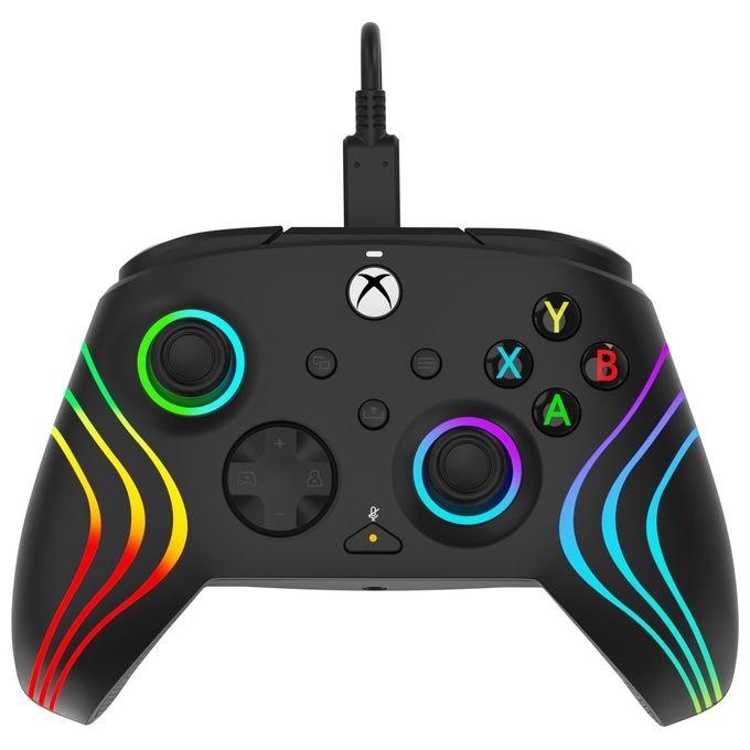 PDP 049-024 Afterglow Wave Gamepad Xbox Series X S Xbox One PC RGB USB tipo-C cablato colore Nero