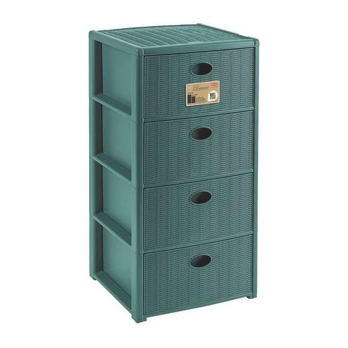 Stefanplast Cassettiera 4 Cassetti Elegance Verde 40x40x80cm