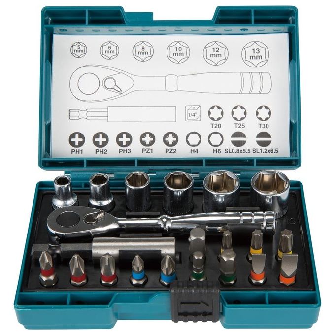 Makita B-54081 Set Punte con Chiavi a Cricchetto