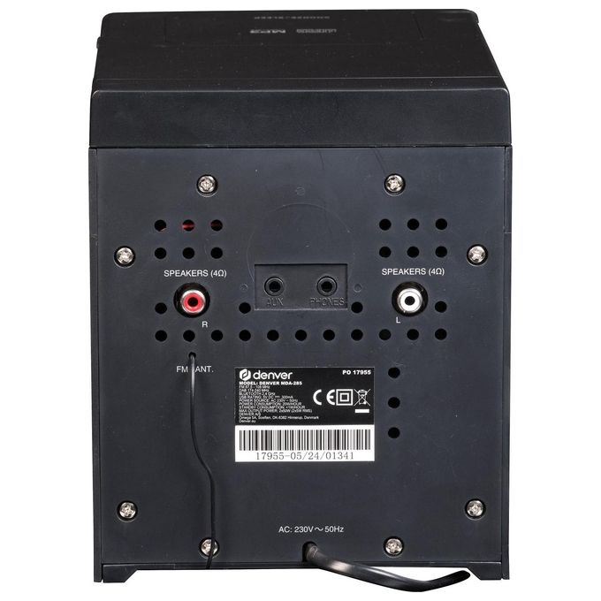 Denver MDA-285 Microsistema Audio DAB+ FM CD Bluetooth 5.0 USB MP3 2x50W con Altoparlanti colore Nero