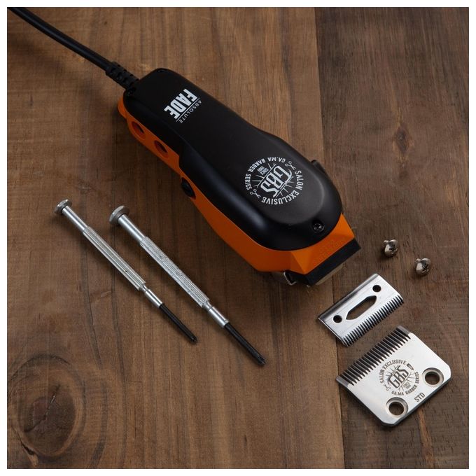 Ga.ma SMB5023 GBS Absolute Fade Tagliacapelli Professionale Motore Magnetico Lama Acciaio Inox 8 pettini 0,8 3,8 mm colore Nero Arancione