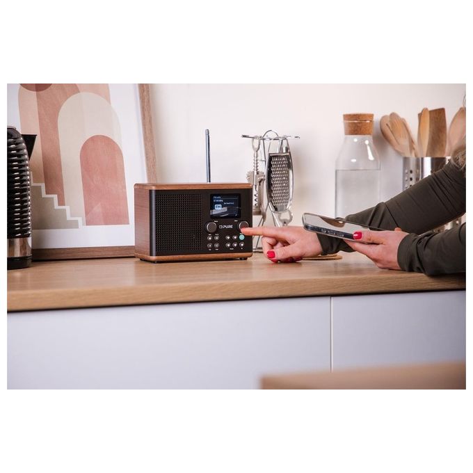 Pure Classic H4, Radio Portatile Digitale, Nero, Legno