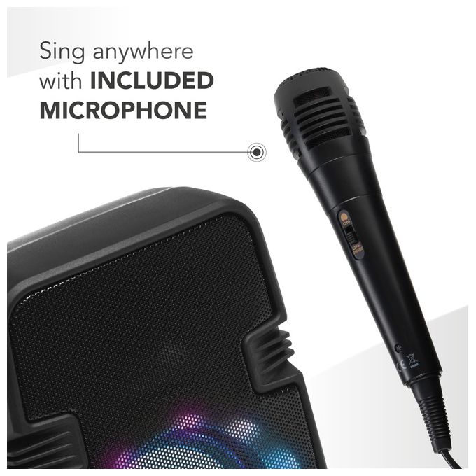 Cellularline BTSPKMSKARAOKEK Music Sound Speaker Bluetooth Karaoke 5 W Bluetooth 5.1 Microfono LED Multicolore Autonomia 8h colore Nero