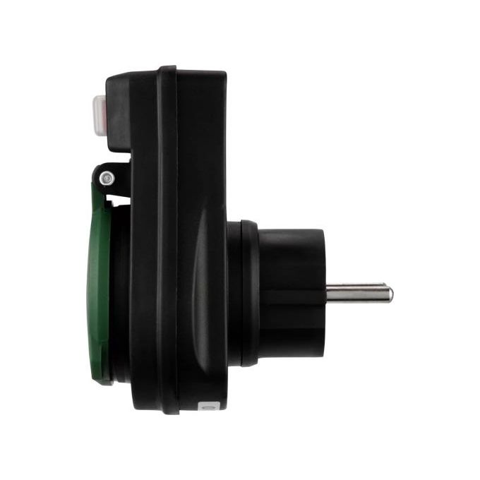 Rev Adattatore con Interruttore IP44 Nero-Verde