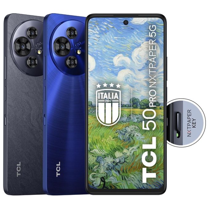TCL T803D 50 Pro NXTPAPER 5G Smartphone 6.8'' 120Hz 8 GB 512 GB Tripla Camera 108 MP 5010 mAh colore Blu