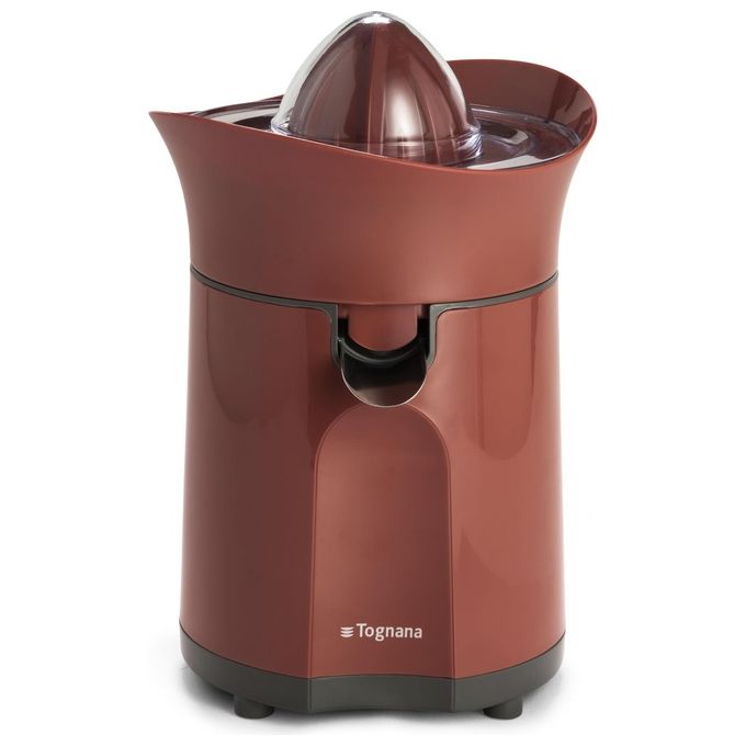 Tognana D2DSO01IRRO Iridea Spremiagrumi Elettrico 100 W Doppio Cono Sistema Salvagoccia Base Antiscivolo Avvolgicavo Completamente Smontabile colore Rosso
