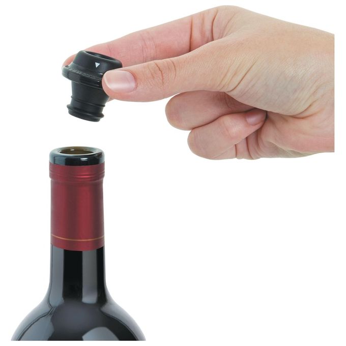 Haier HAWUKIT06 Set da Vino Elettrico 6 in 1 Ricaricabile USB Apribottiglie Aeratore Tagliacapsule Pompetta Sottovuoto 2 Tappi colore Nero