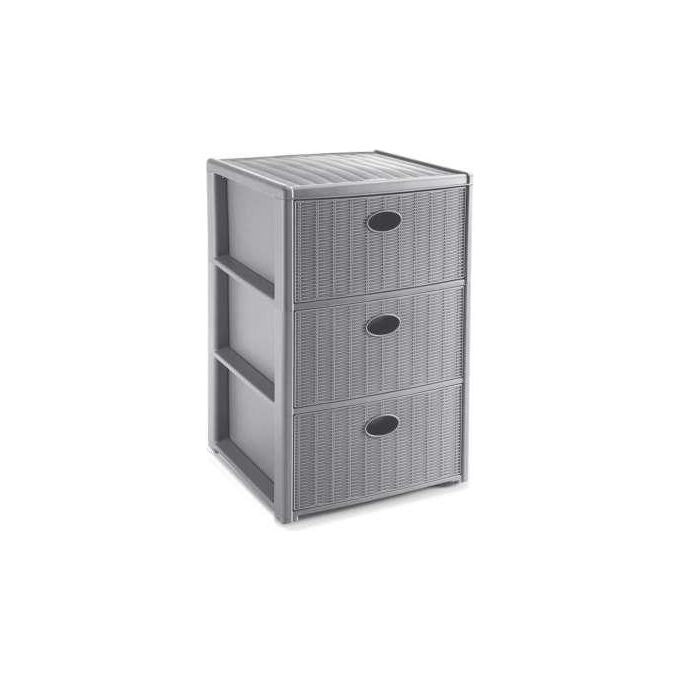 Stefanplast Cassettiera 3 Posti Elegance Grigio 40x40x60cm