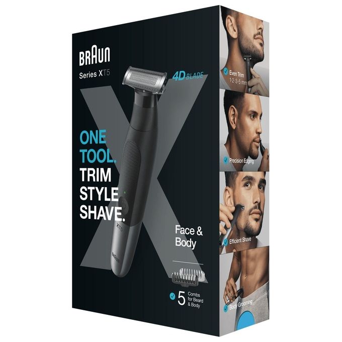 Braun XT5100 Series X Rasoio elettrico WetandDry Lama 4D autonomia 45 min colore Nero Grigio