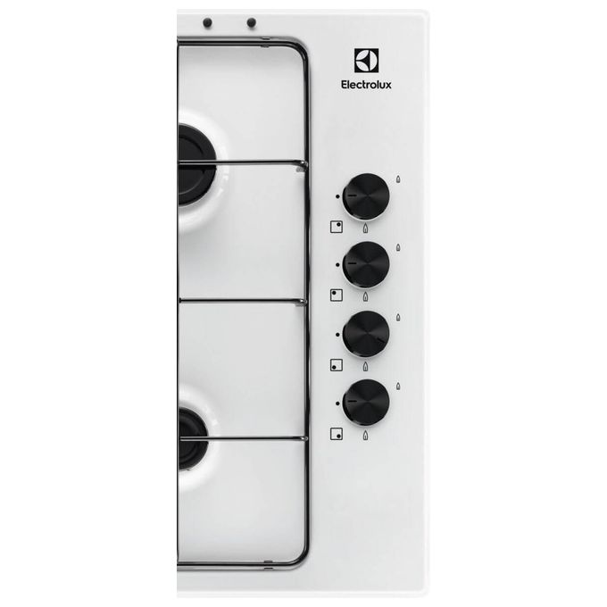 Electrolux EGS 6414 W Piano Cottura a Gas 4 Fuochi Bruciatore Tripla Corona Comandi Laterali 60 cm Bianco