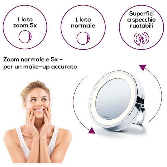 Beurer BS 59 Specchio Cosmetico Illuminato 2 in 1