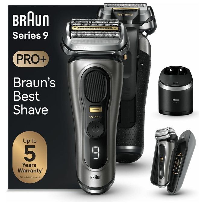 Braun 218276 Series 9 Pro+ Rasoio elettrico Wet and Dry 5 testine autonomia 90 min min colore Metallico