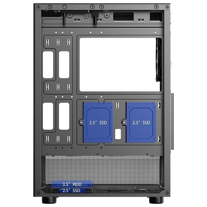 Itek ITGCASB33B SHOWBUI 33B PC Case Gaming Middle Tower ATX Vetro Temperato ARGB USB 3.0 colore Nero