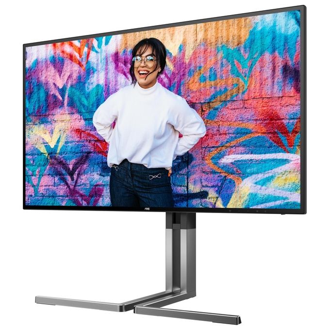 AOC U27U3CV Monitor 27'' UHD 3840x2160 Nano IPS 60Hz HDR400 Altezza Regolabile HDMI2x DP1x USB Hub Speaker colore Nero-Argento
