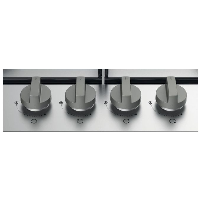Indesit THP 642 IX-I Piano cottura Gas 58 cm 4 fuochi Accensione Elettronica Valvola Sicurezza colore Nero Inox
