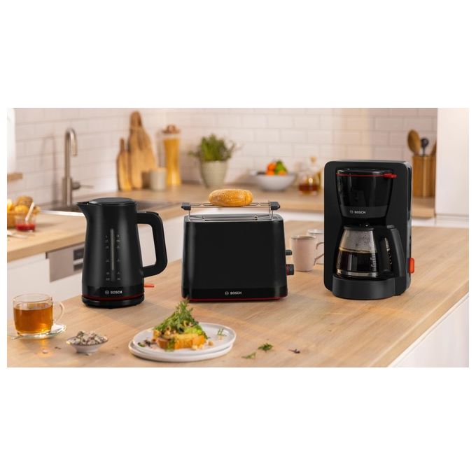 Bosch TAT3M123 Tostapane Compatto MyMoment 2 Fette 950 W Funzione Scongelamento Riscaldamento Vassoio Raccogli Briciole colore Nero
