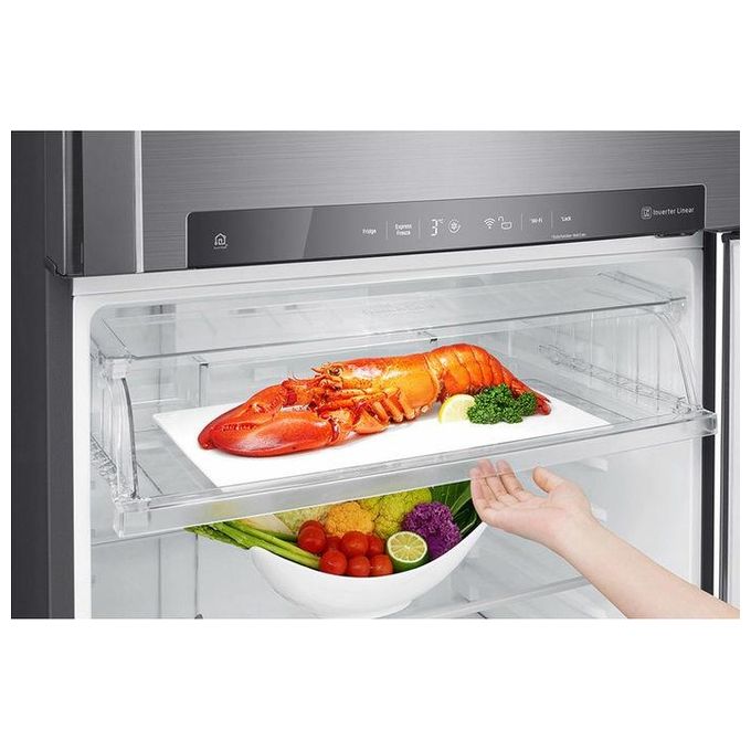 LG GTF916PZPED Frigorifero Doppia Porta 592 L 184 cm Classe E 38 dB Total No Frost Wi-Fi Dispenser Acqua colore Platino