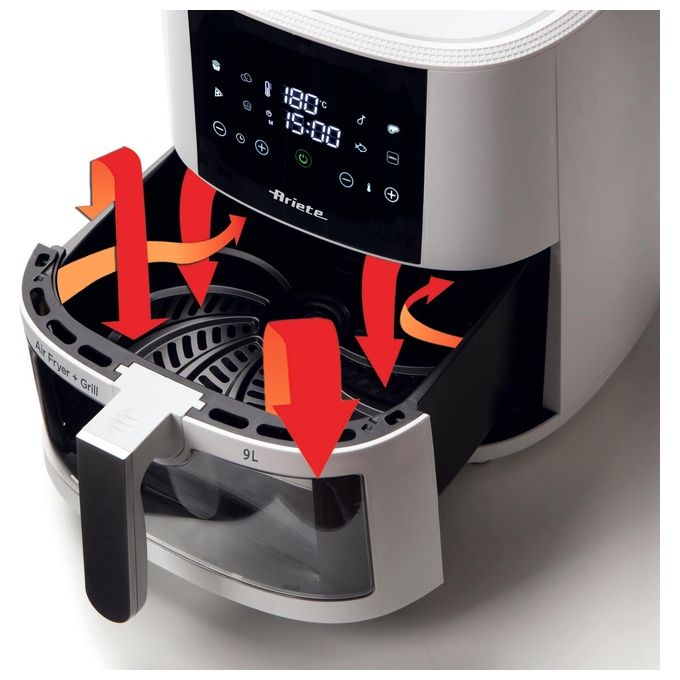 Ariete 4630 Friggitrice ad aria 9L 1500W 8 programmi Touch Screen Funzione Grill colore Bianco