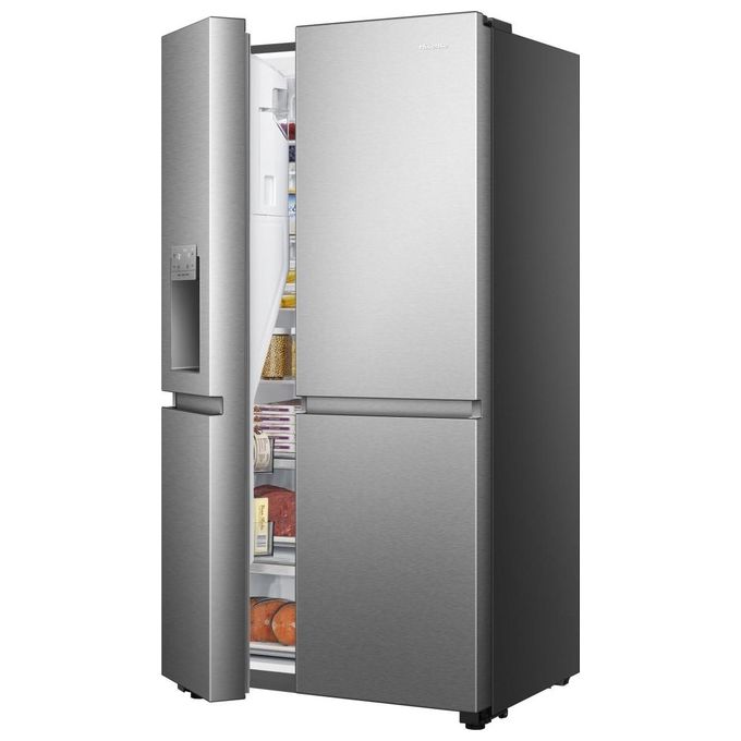 Hisense RS818N4TIE Frigorifero Side by Side 632 L 179 cm Classe E 38 dB Total No Frost WiFi Dispenser Acqua e Ghiaccio colore Acciaio Inox