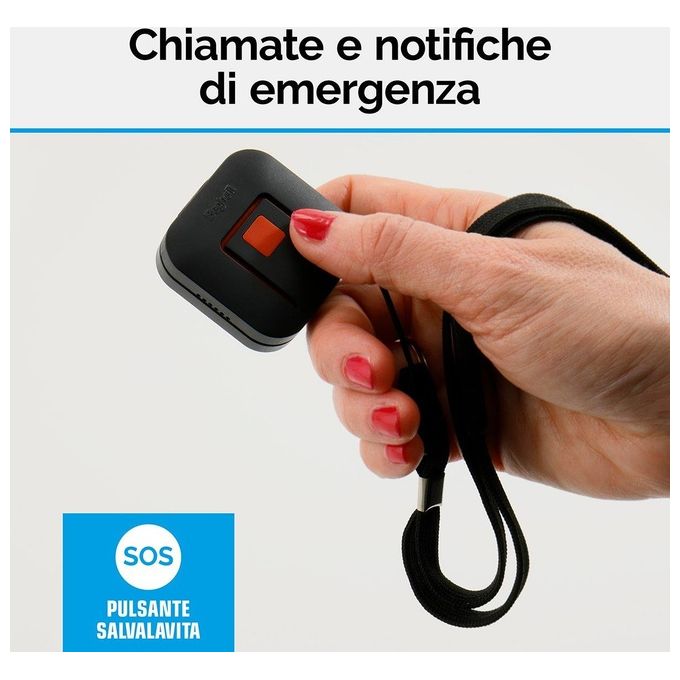 Beghelli 0589180 Salvavita Pocket Dispositivo Telesoccorso GSM GPS Pulsante SOS Sensore di Caduta Vivavoce colore Nero