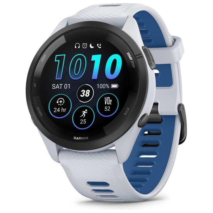 Garmin 010-02810-11 Forerunner 265 Smartwatch GPS Multi-Banda Display AMOLED 1.3'' 46mm 8GB Wi-Fi VO2max HRV colore Bianco Nero