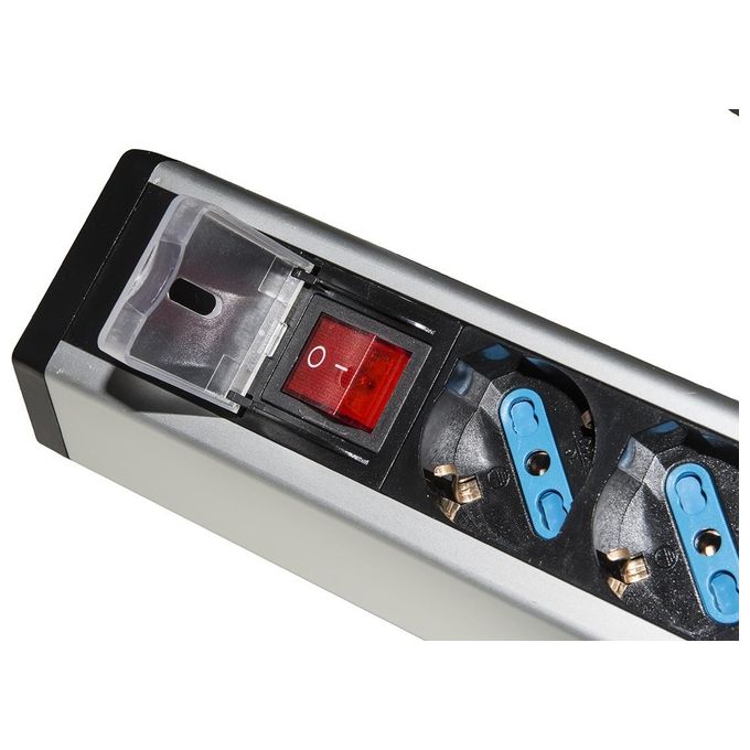 Link Multipresa da Tavolo 4 Prese Universali con 2 Porte Usb e Interruttore con Coperchio di Protezione Cavo 1,80mt Spina Tripolare Italiana 16A