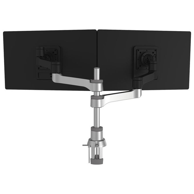 R Go Tools RGOVLZE4TWSI Braccio doppio per monitor Regolabile per 2 monitor fino a 26'' Carico 8 kg ciascuno colore Nero-Silver