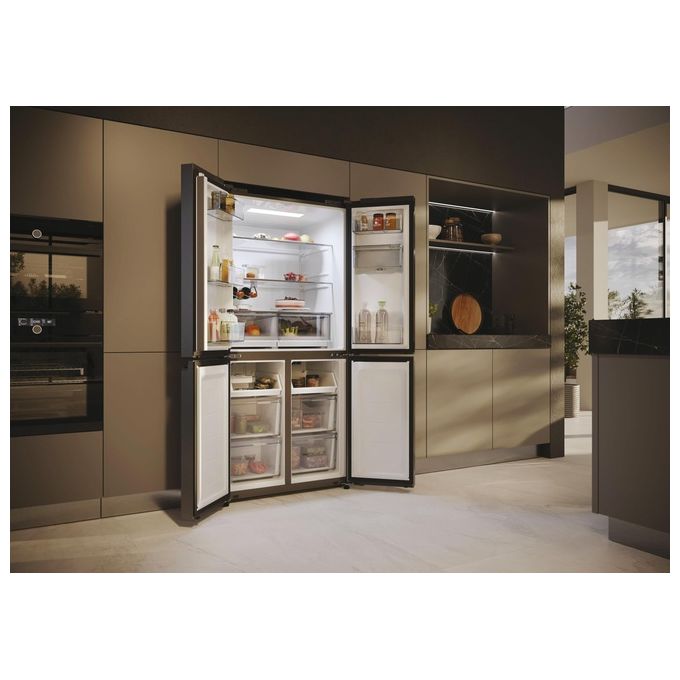 Haier HCW58F18EWMP Cube 83 Frigorifero Americano 507 L 178 cm Classe E 38 dB No Frost Wi-Fi Dispenser Acqua colore Platino Inox