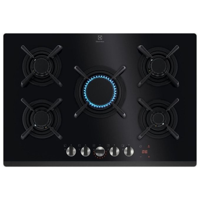 Electrolux KGG753753K Serie 800 Piano cottura Gas da incasso 75 cm 5 fuochi FlameLight Hob2Hood colore Nero