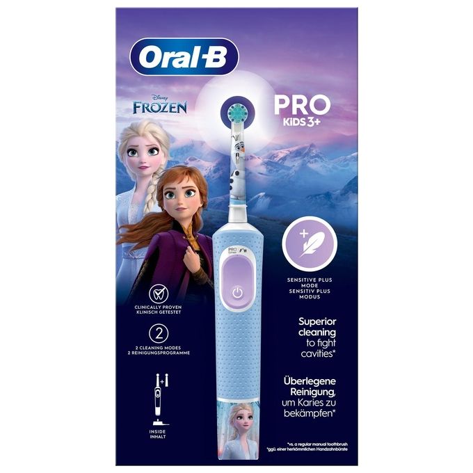 Oral-B 772645 Vitality Pro Kids Frozen Spazzolino elettrico colore Azzurro e Bianco